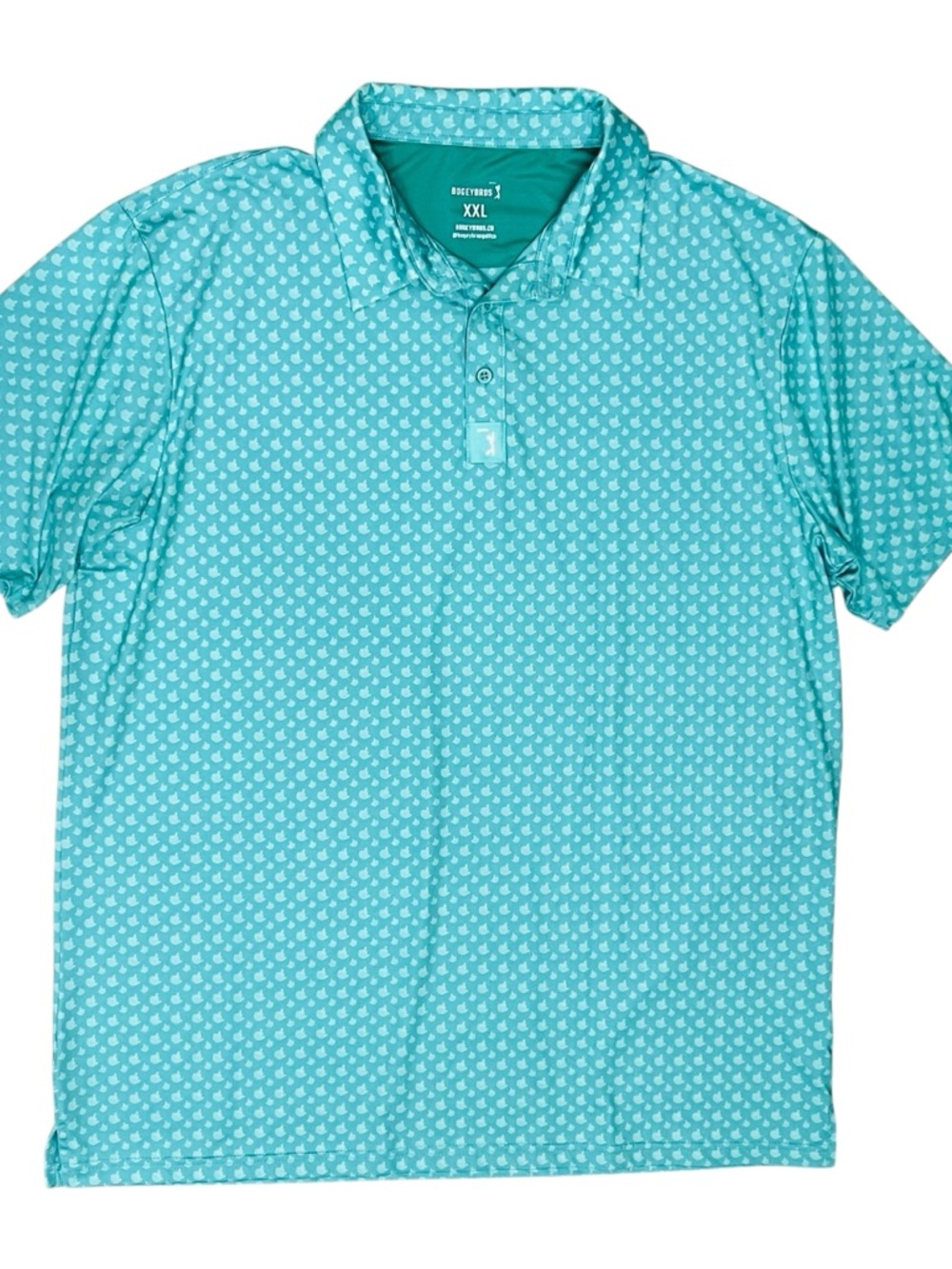 Bogey Bros Golf Polo Shirt Mens 2XL Mint "Play Bad Look Good" Finger Print - Picture 2 of 10